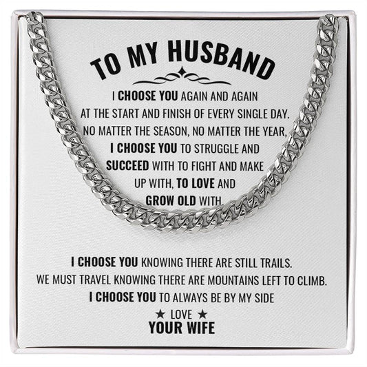 To My Husband | Love, Your Wife | Cuban Link Chain