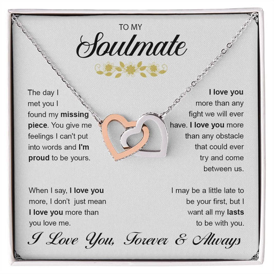 To My Soulmate | Interlocking Hearts necklace